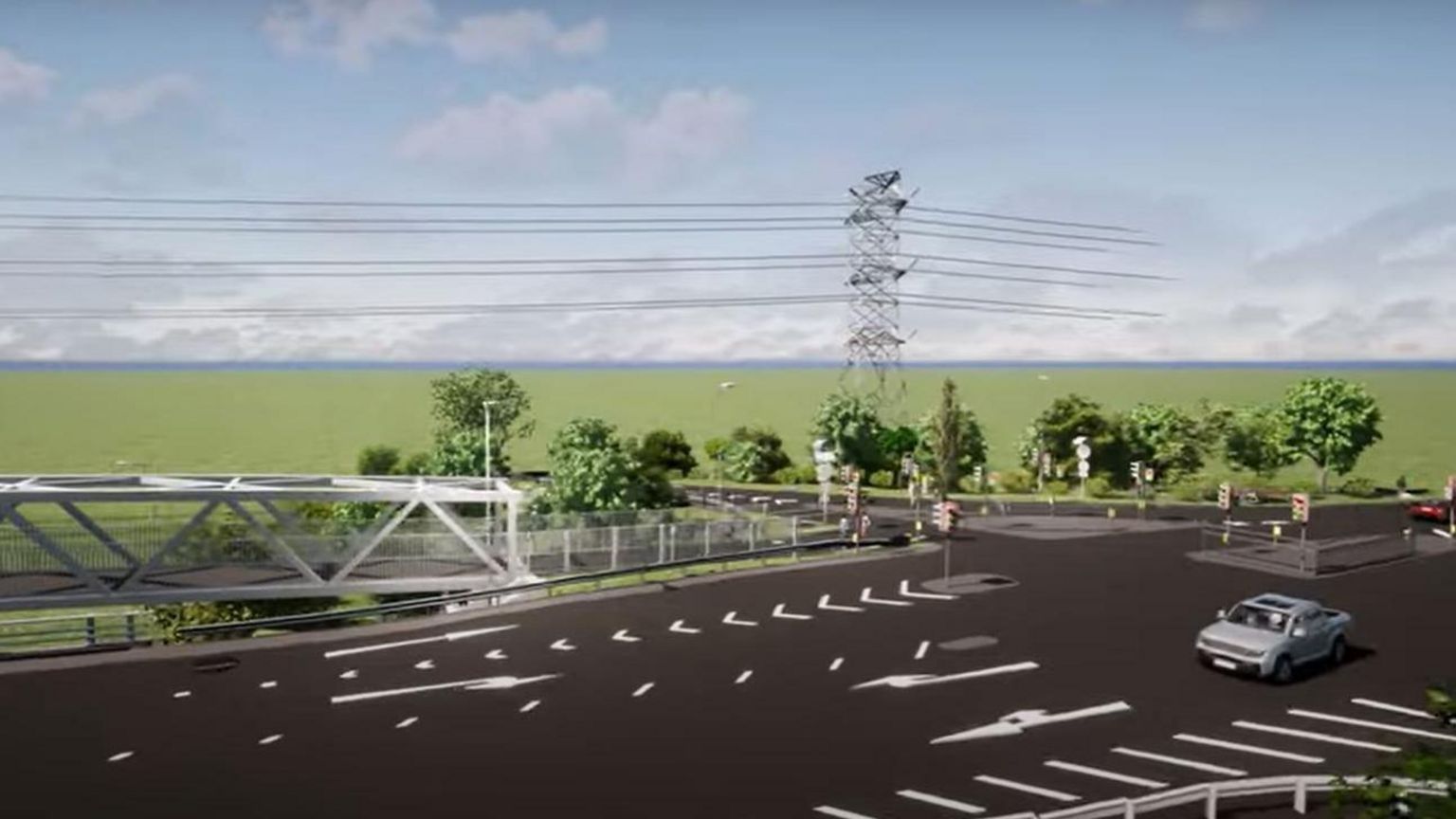 A CGI image of how the junction will look once traffic lights are installed