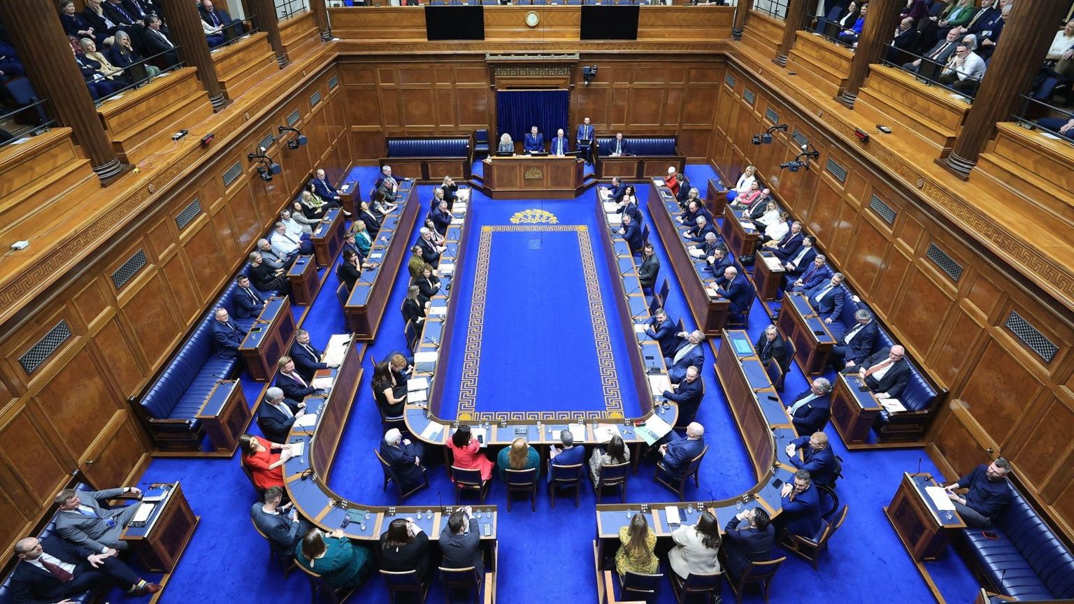 Inside of the Stormont chamber