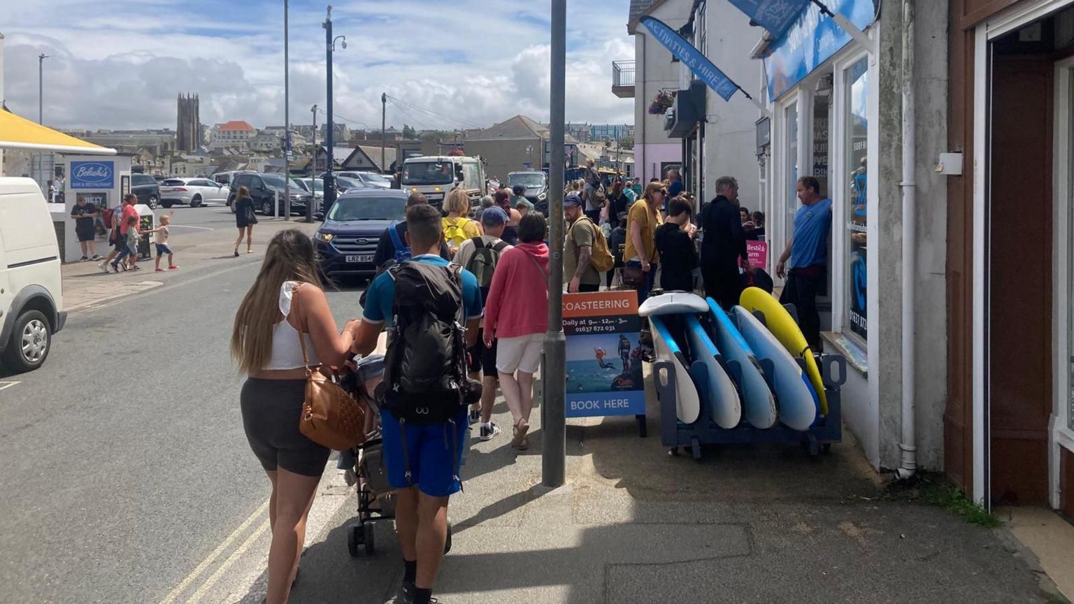 Tourists in Newquay