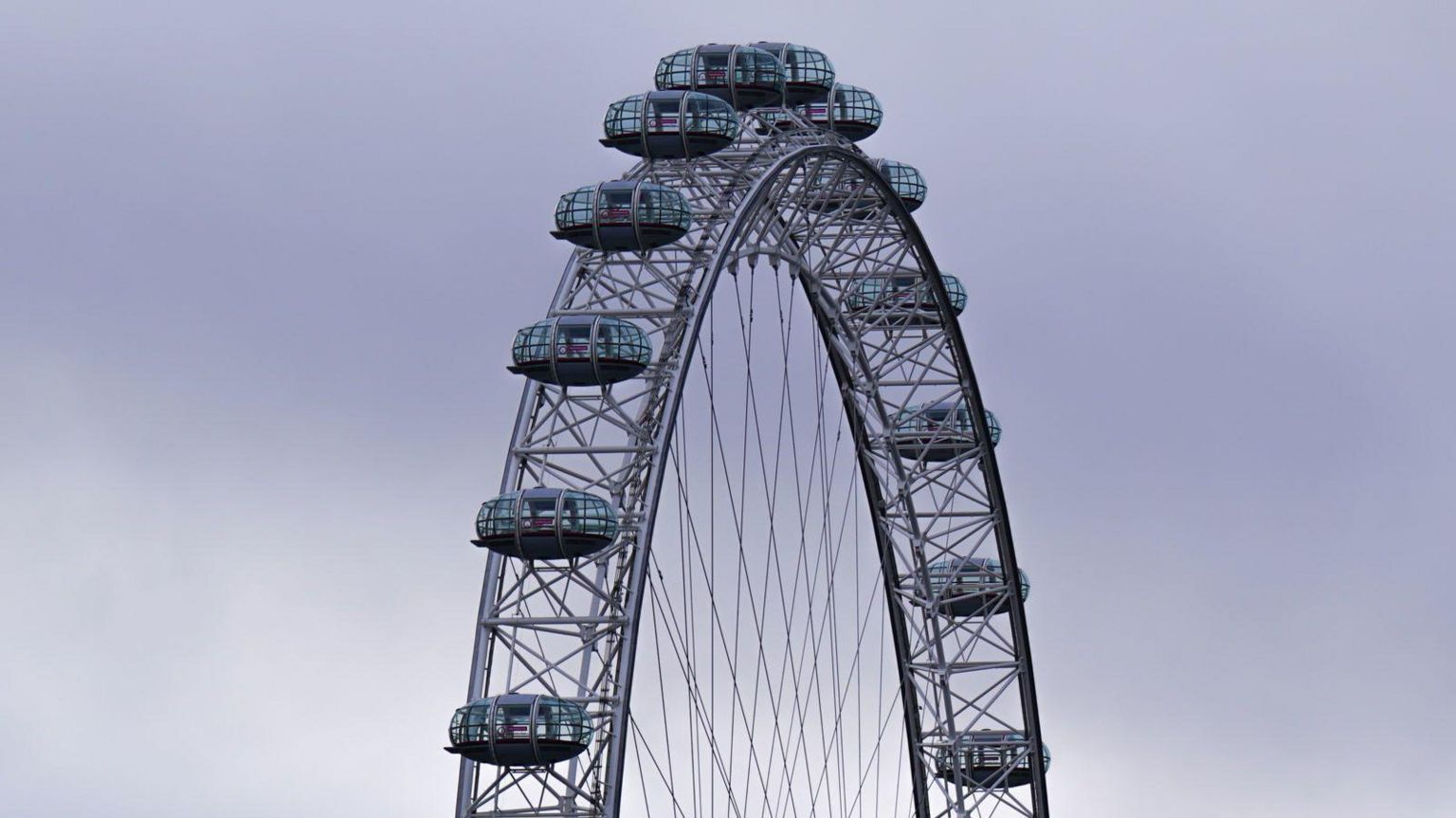 London Eye set against grey skies