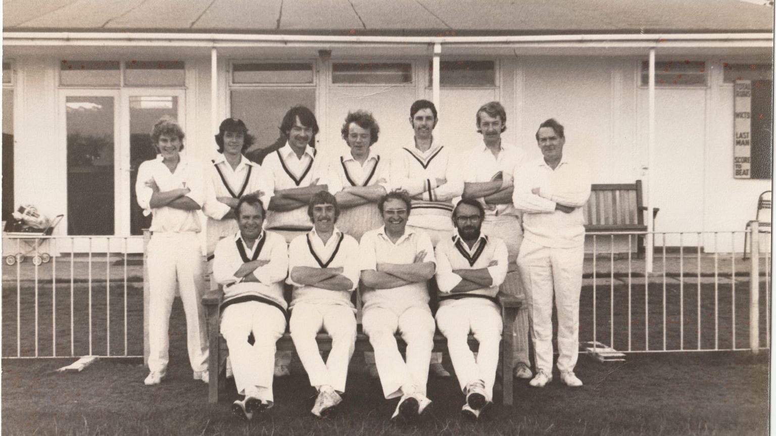  A black and white photo of Droitwich Spa Cricket Club mens team