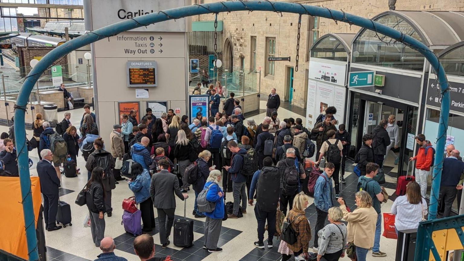 Passengers waiting at Carlisle staion