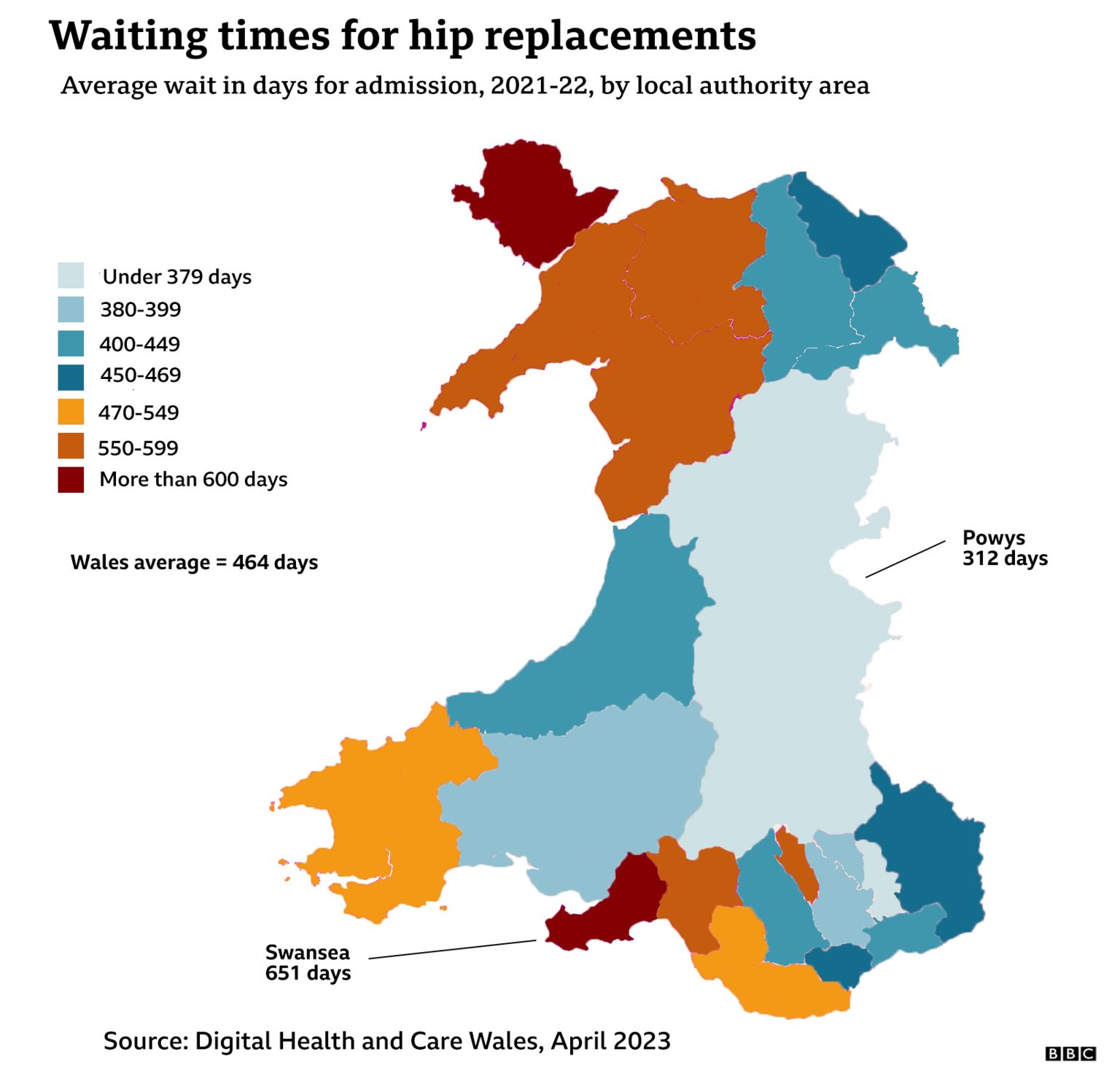 Hip replacements map