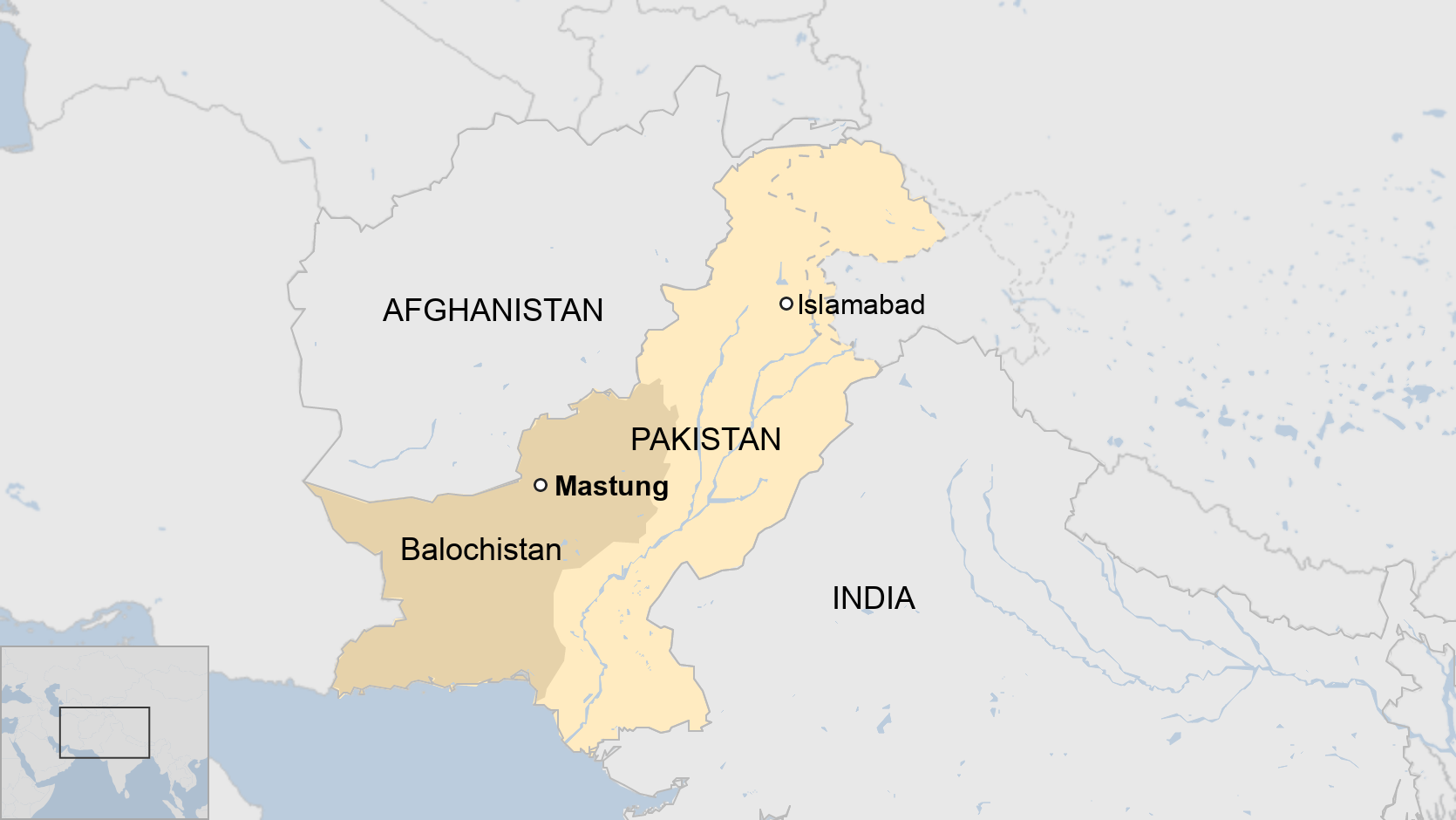 Map showing region where blast happened