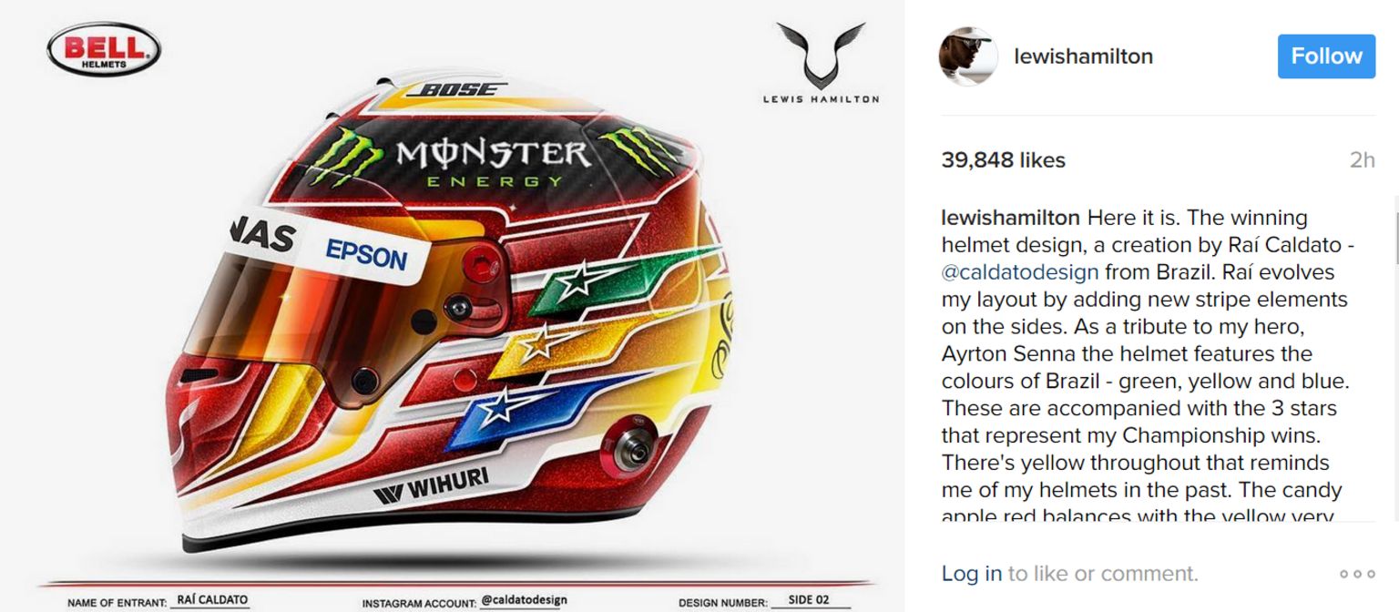 Lewis Hamilton's new helmet