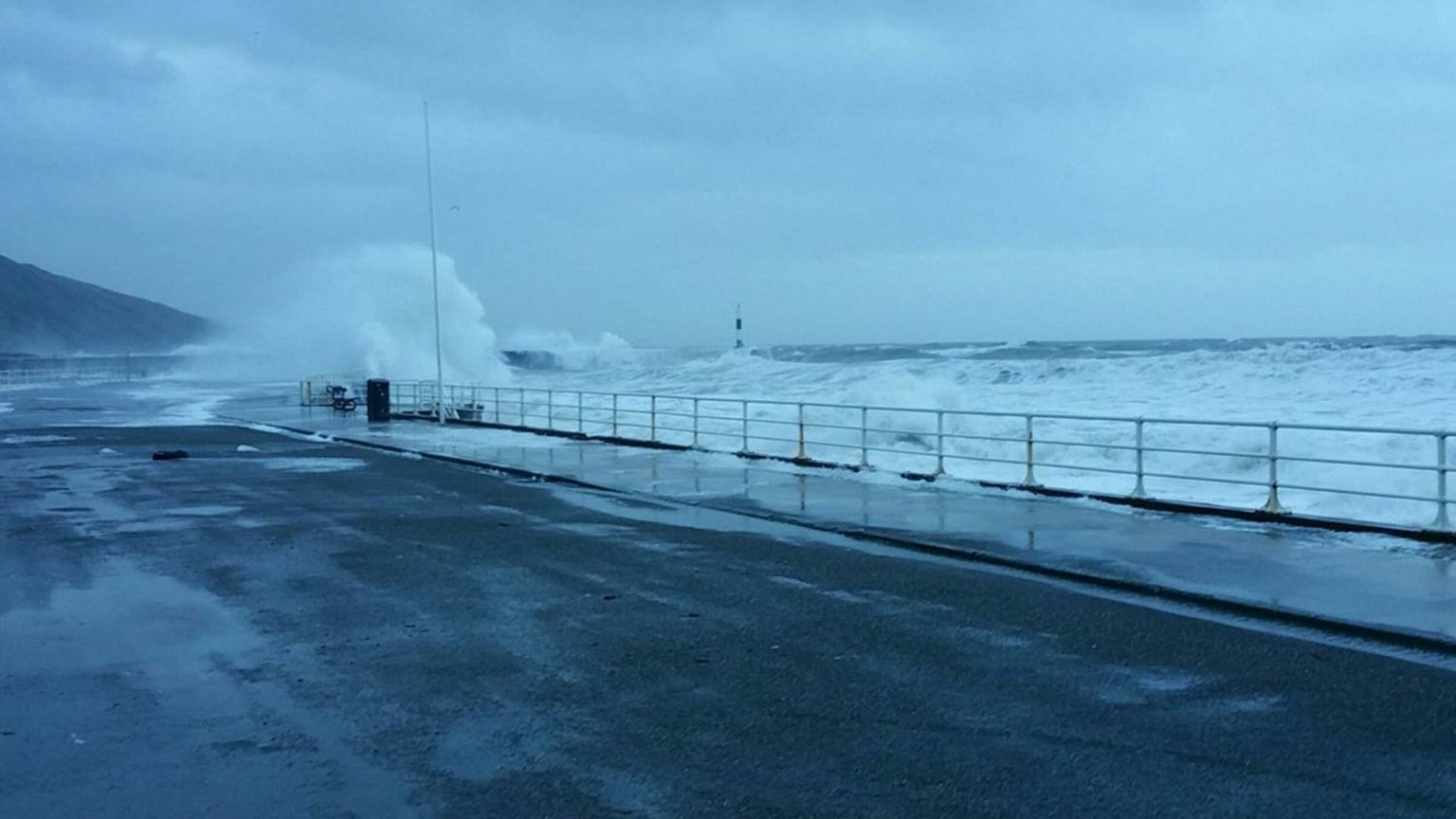 Storms hit Aberystwyth seafront