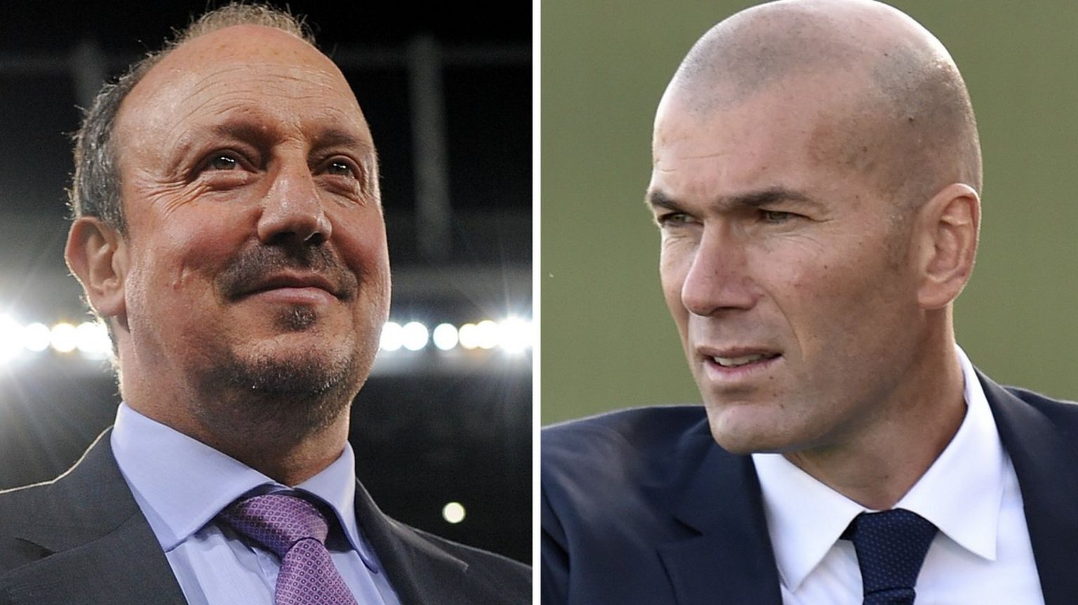 Real Madrid manager Rafael Benitez and new manager Zidane