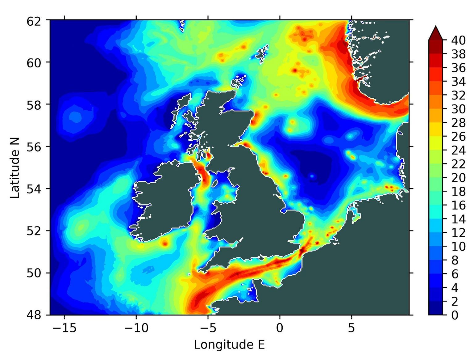 Карта морского шума вокруг Великобритании