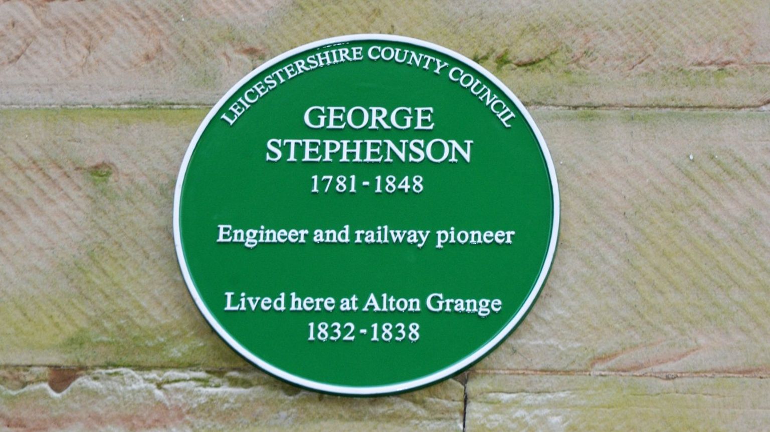 Plaque for George Stephenson