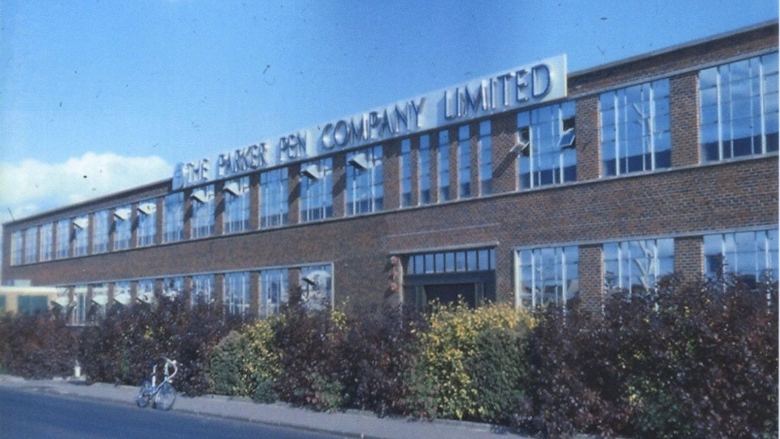 The outside of Parker Pen factory photographed in 1980.