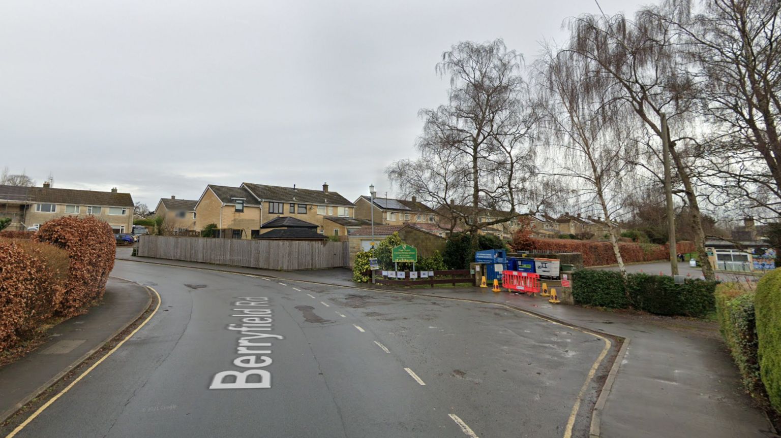 A Google Maps screenshot of the road near the primary school. 