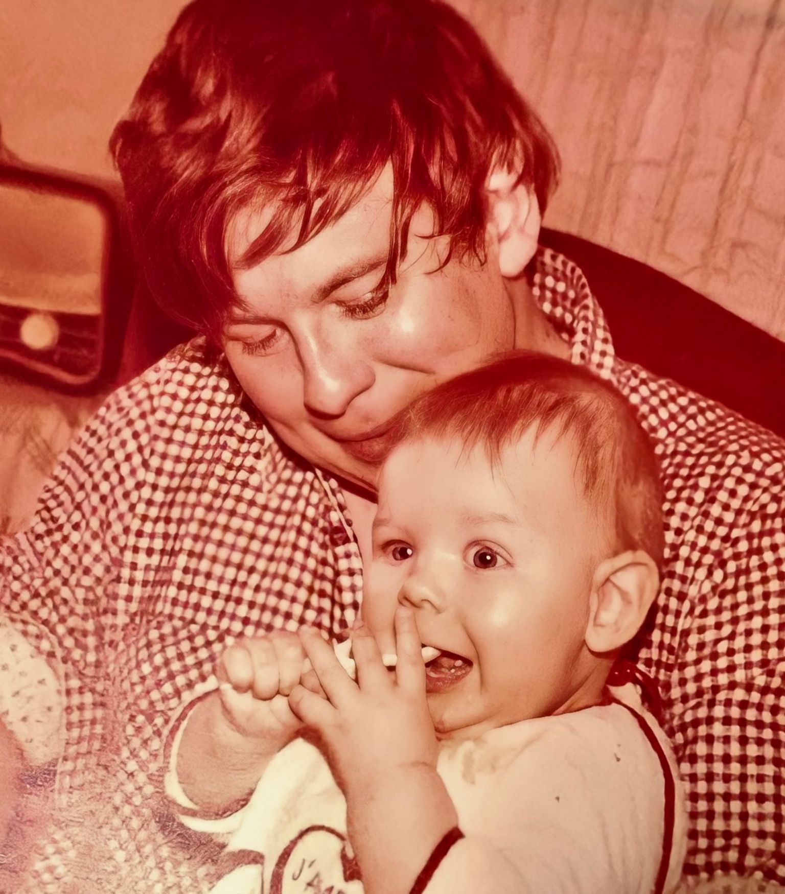 John Strachan with his infant son, Bob
