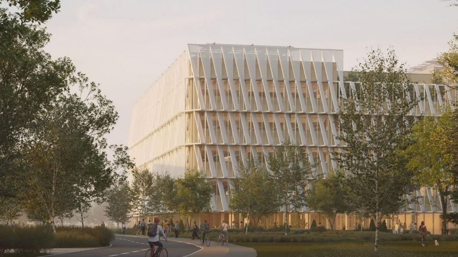 Illustrative image of what the new research and development building in Cambridge Science Park could look like