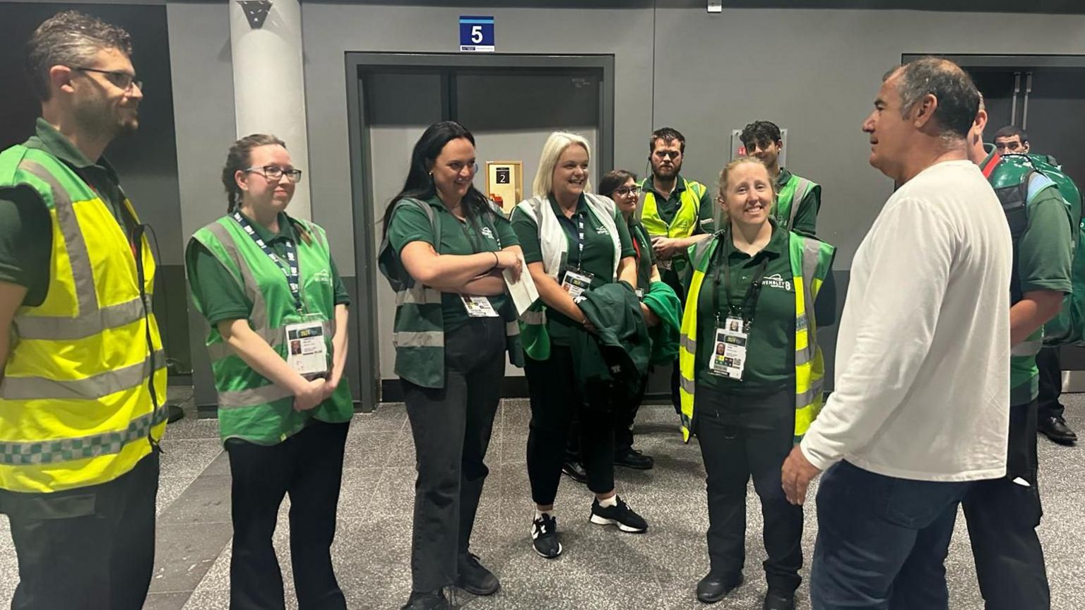 Image of Mr Tardio and the medics at Wembley Stadium