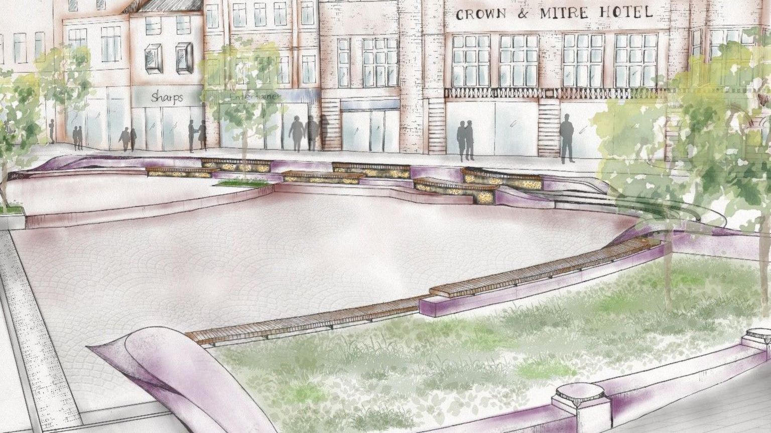 A proposed design of the revamped Market Square in Carlisle