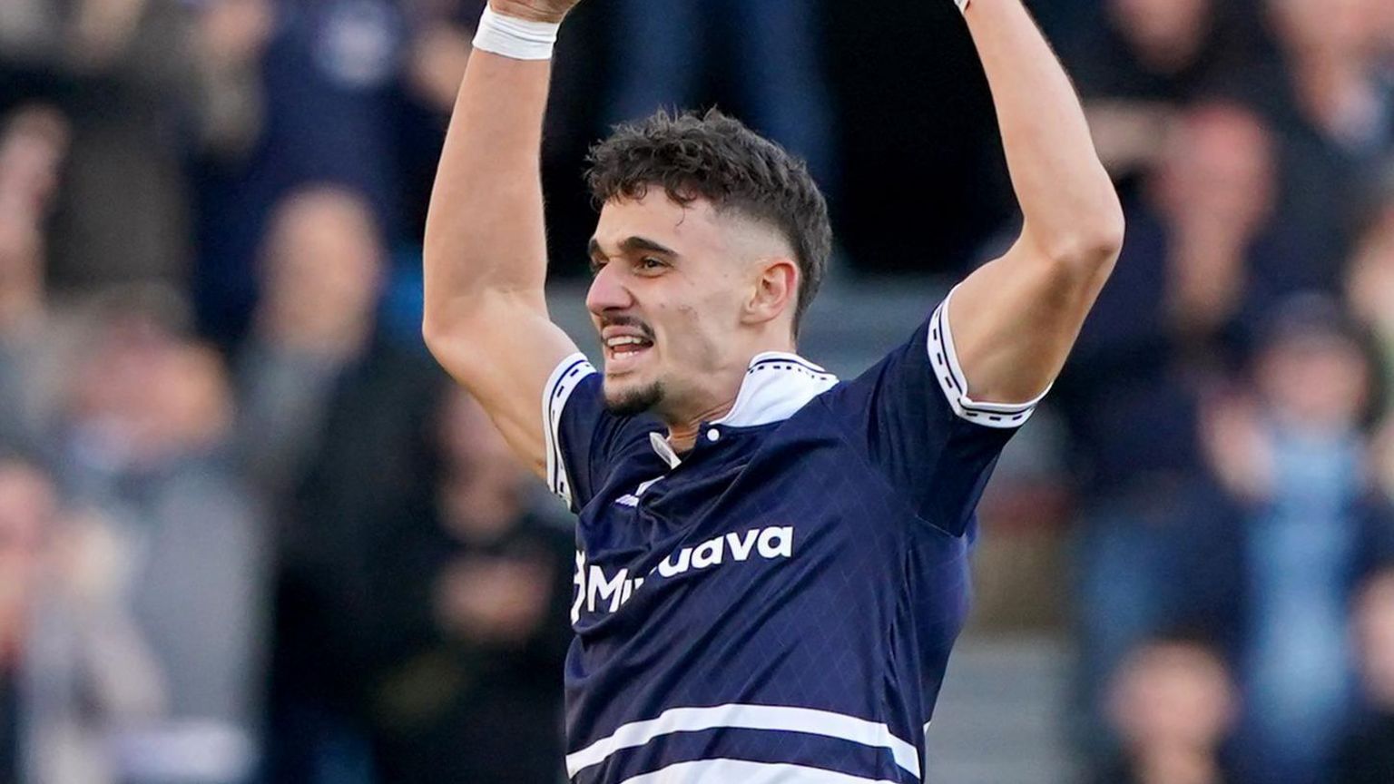 Millwall's Mihailo Ivanovic celebrates scoring against Derby