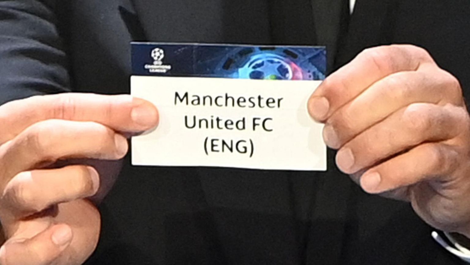 Manchester United Champions League draw slip