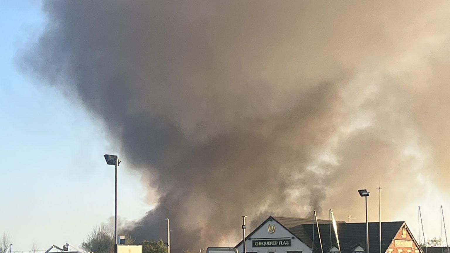A fire in Corby, Northamptonshire 