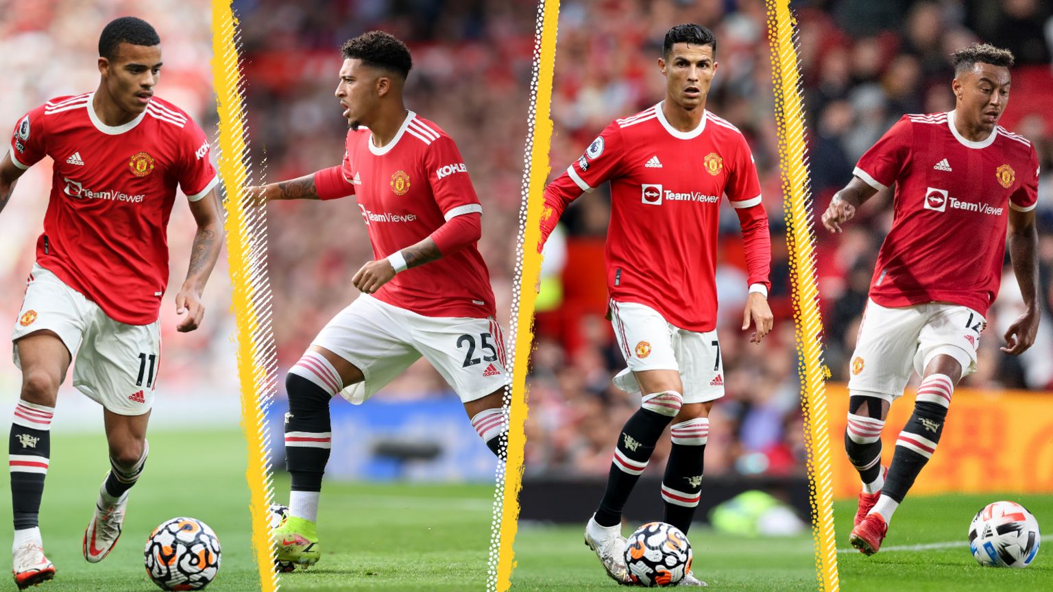 Manchester United: Mason Greenwood, Jadon Sancho, Cristiano Ronaldo, Jesse Lingard