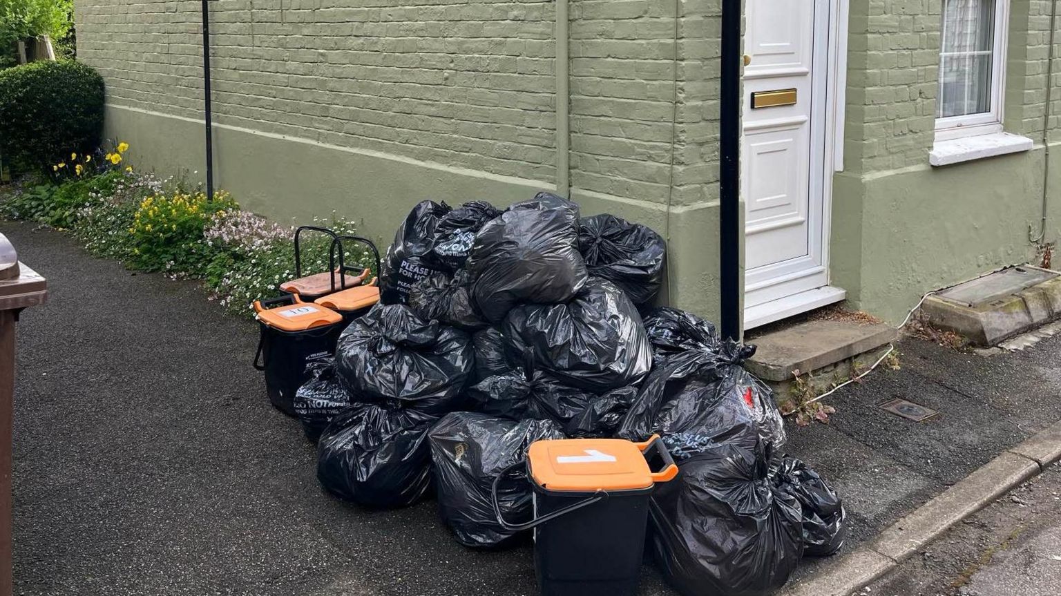 Bags of rubbish in Faversham 