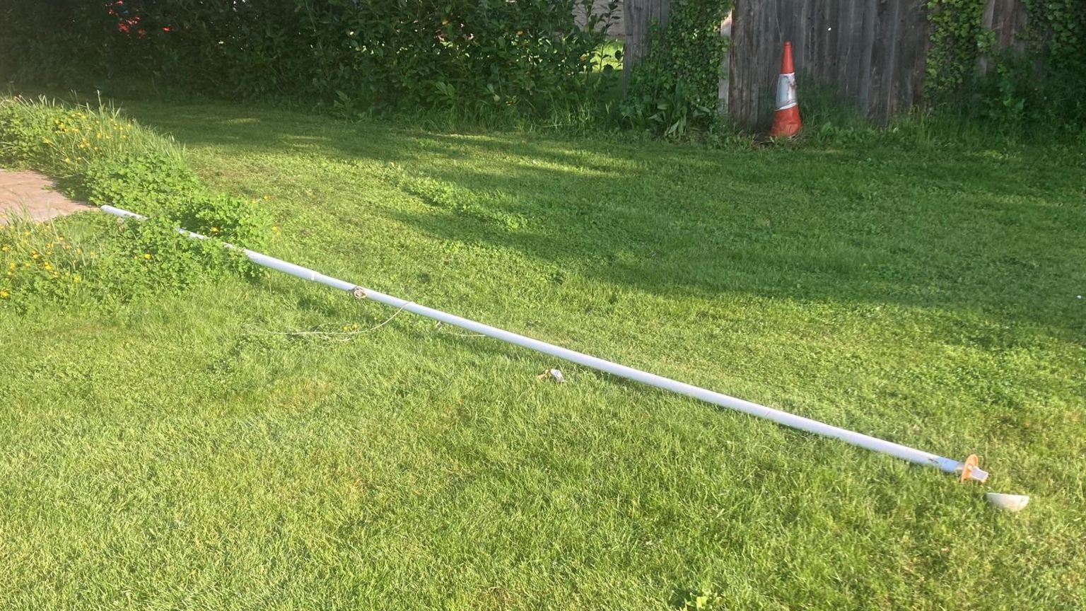 A flag pole that has been cut in Biddenham, Bedfordshire