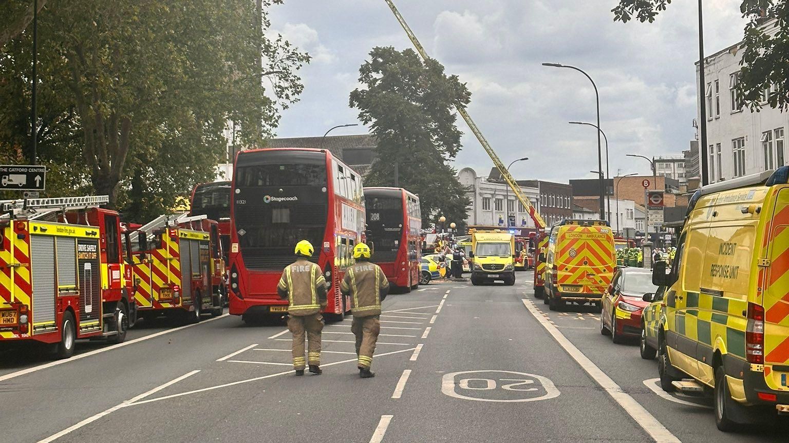 Firefighters at the scene