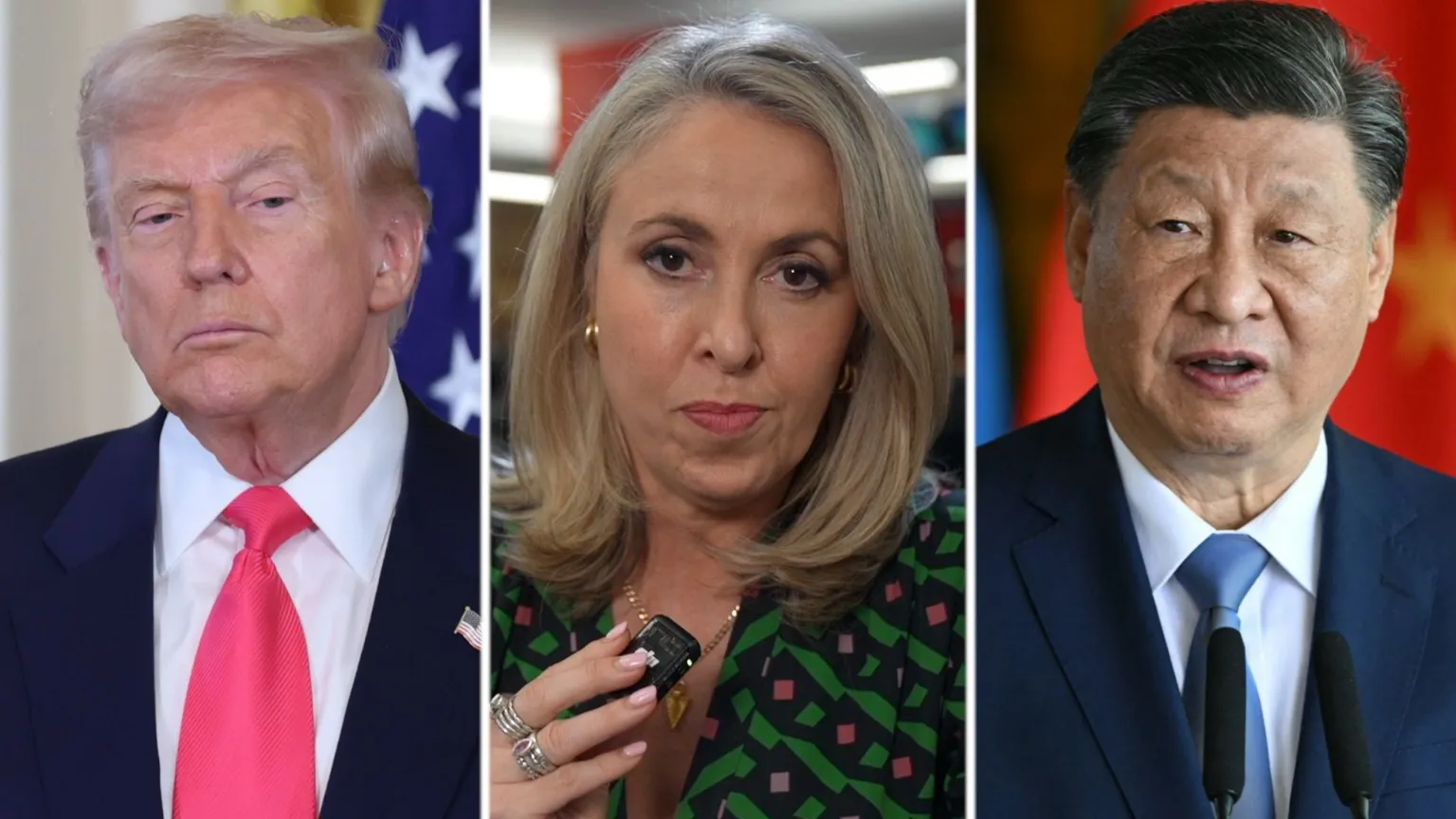 Donald Trump, Sarah Smith, and Xi Jinping are pictured (left to right).