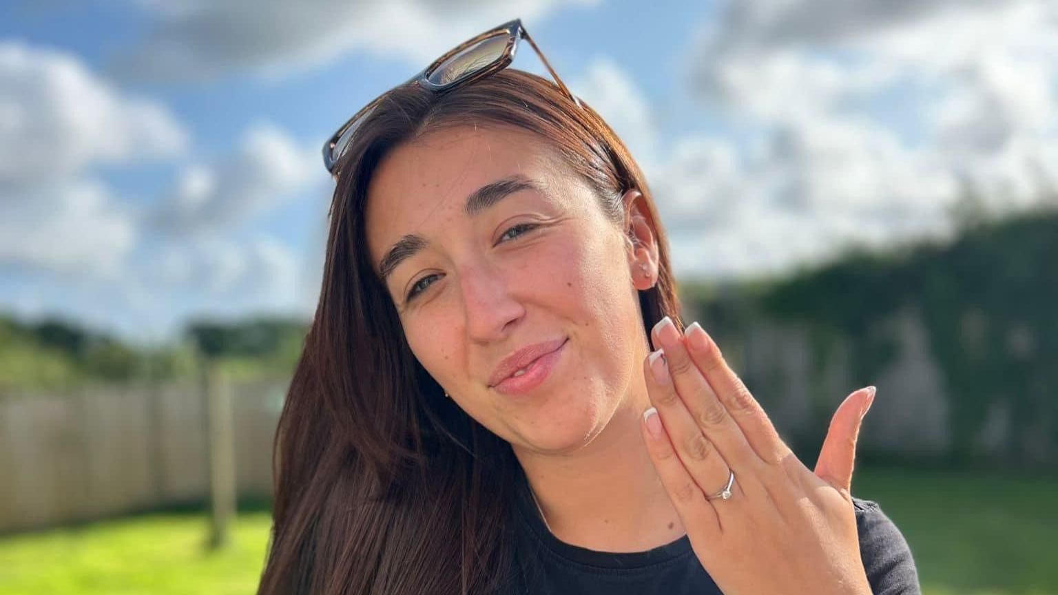 Morganne, pictured after being reunited with her engagement ring