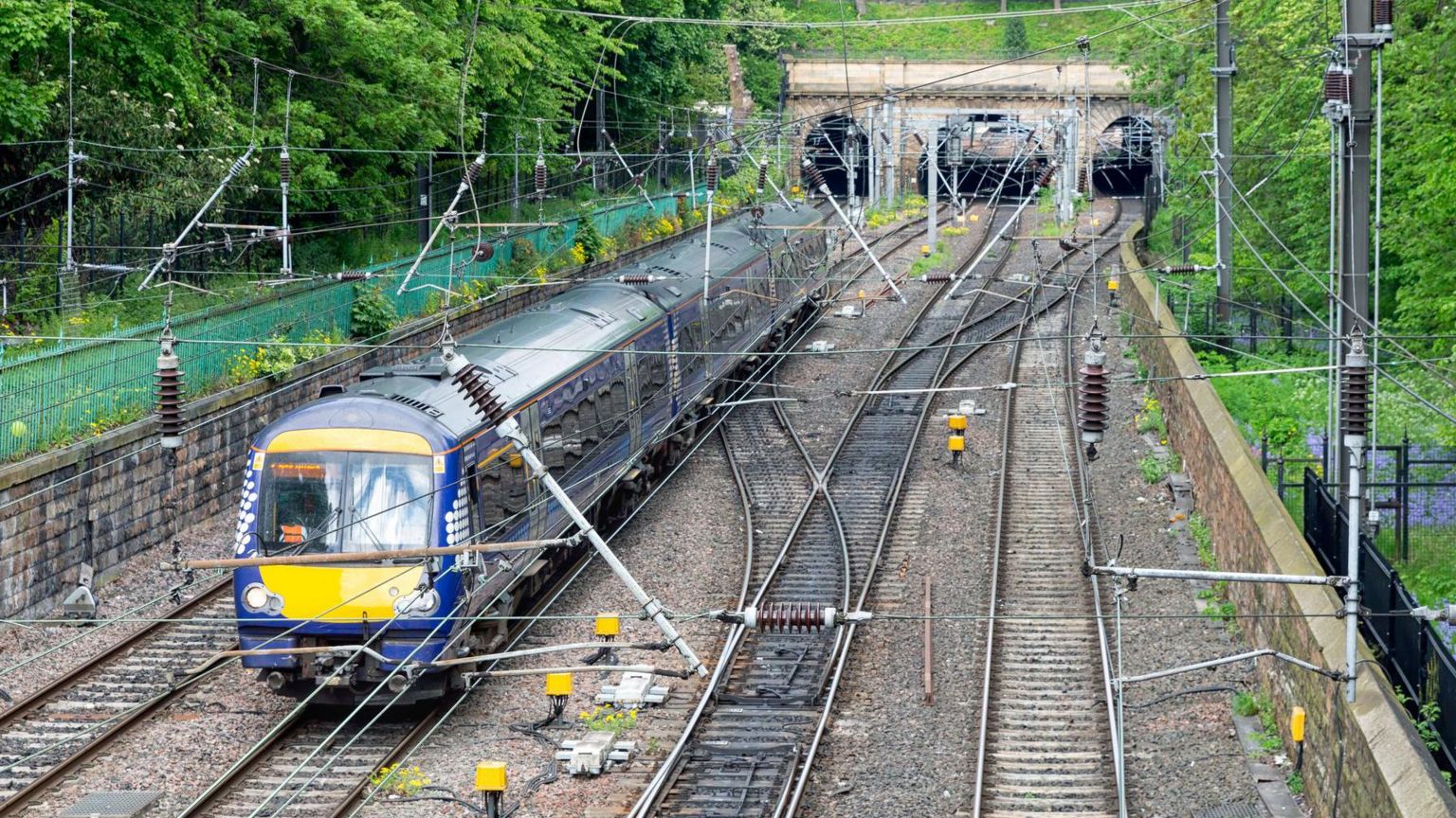 Scotrail train leaving station