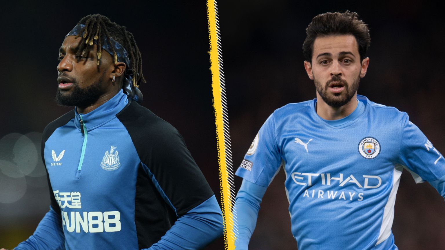 Allan Saint-Maximin and Bernardo Silva split picture graphic