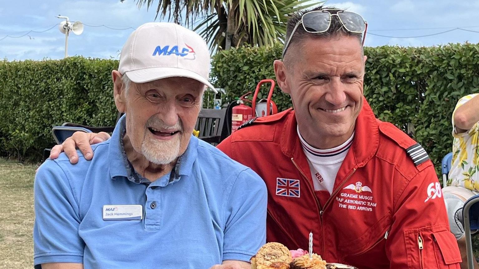 Jack Hemmings with Red Arrows' Graeme Muscat