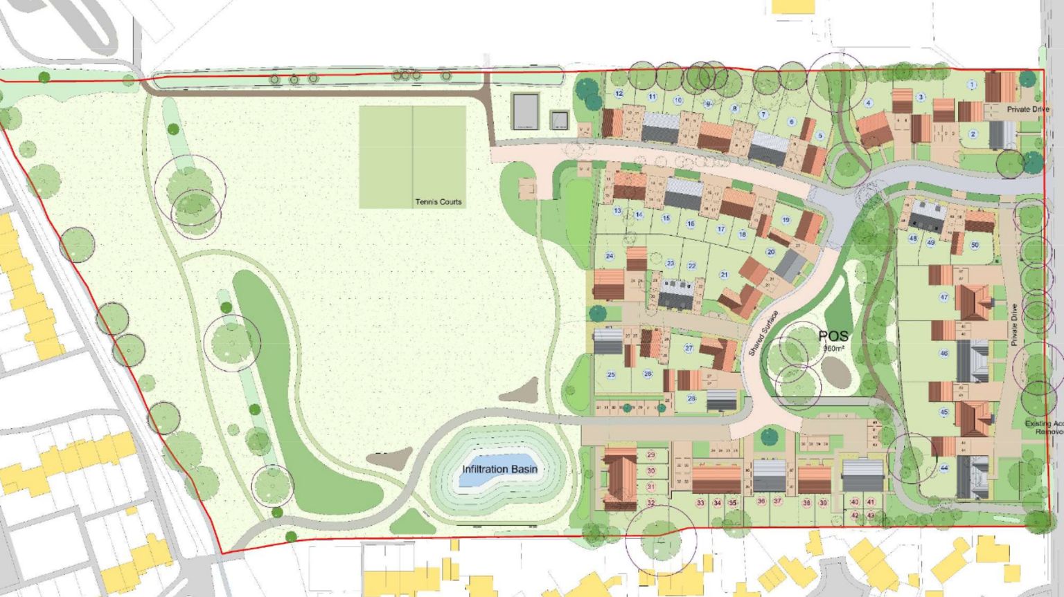 An artist's impression of the site of a former school in Newmarket 