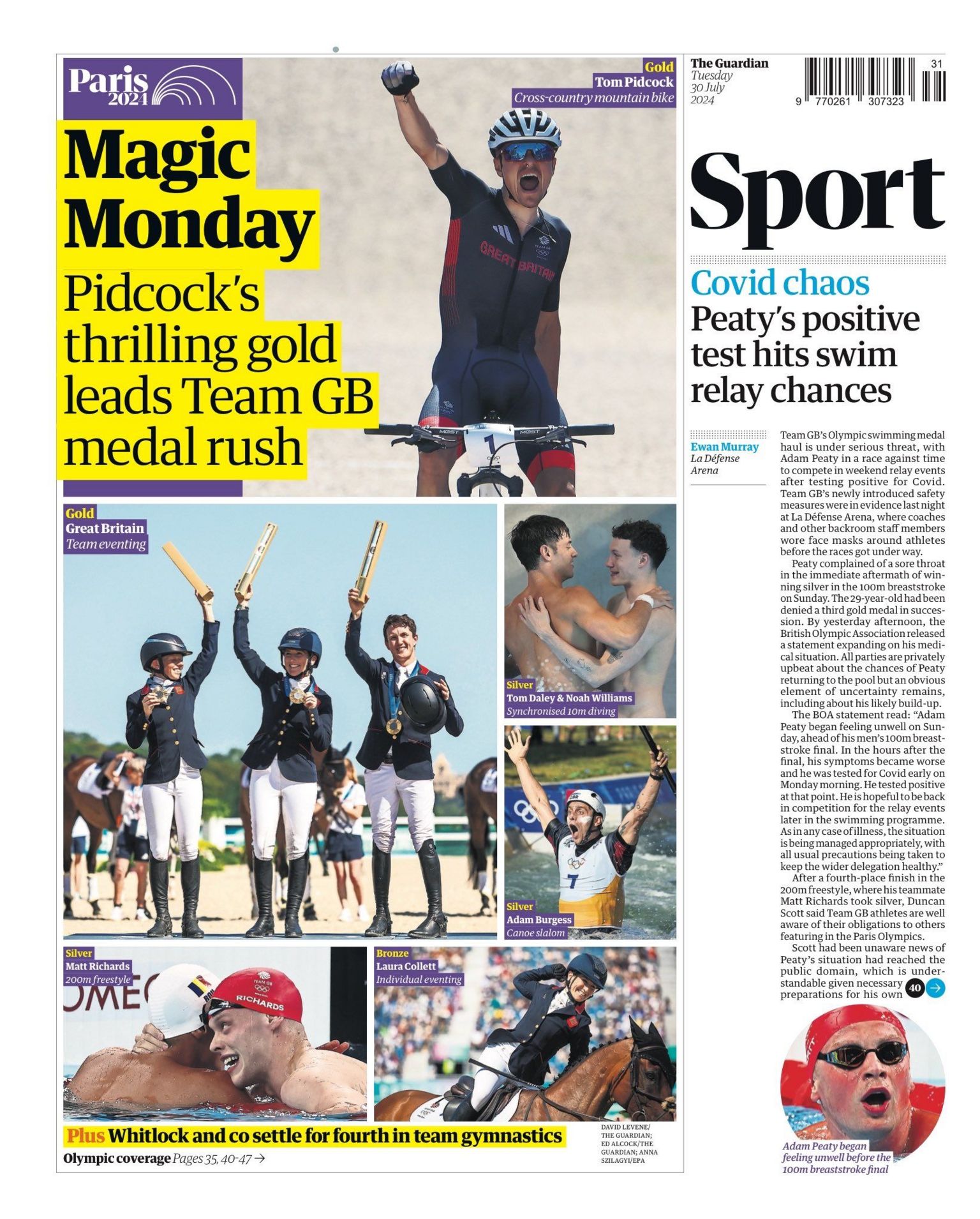 Guardian back page