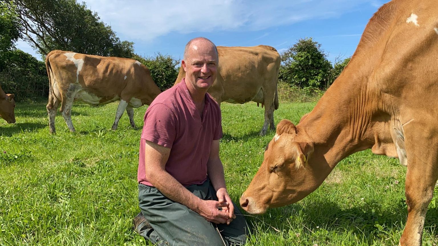 Jason Salisbury with cows