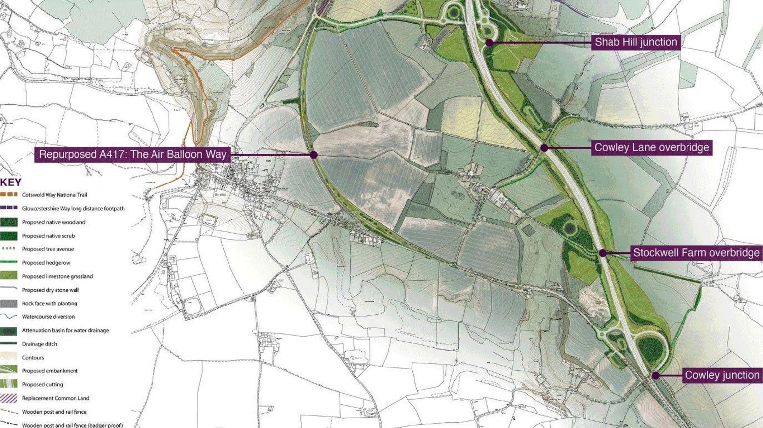 Graphic showing the proposed list of improvements to the A417