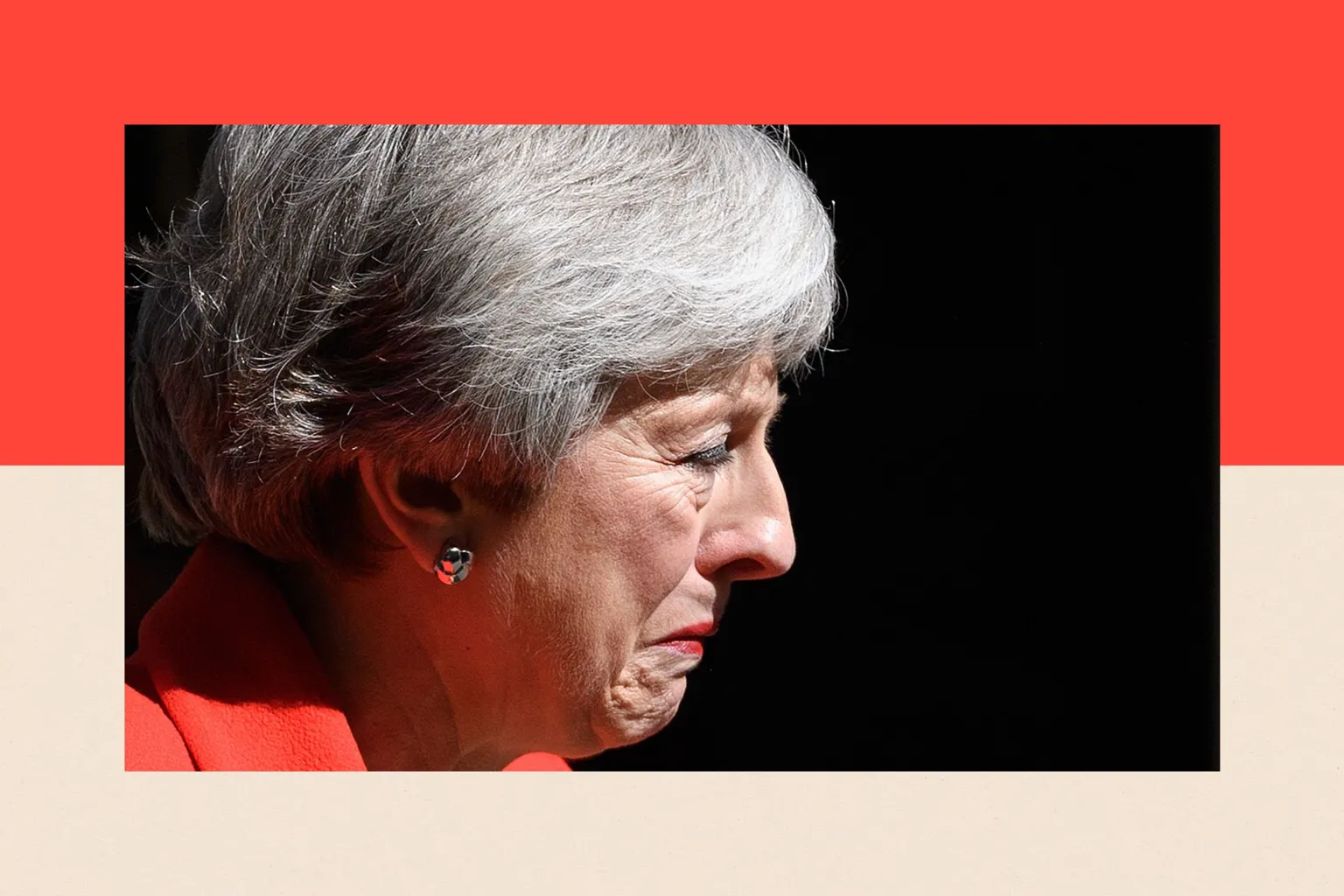 Getty Images Theresa May as she makes a statement that she will resign
