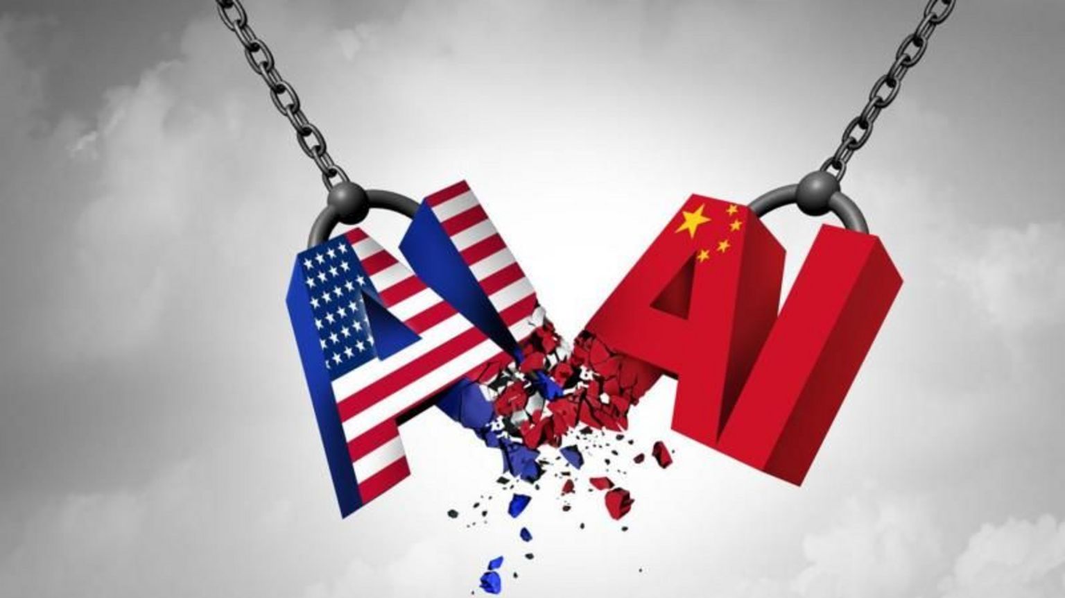 美中AI竞争图像。
