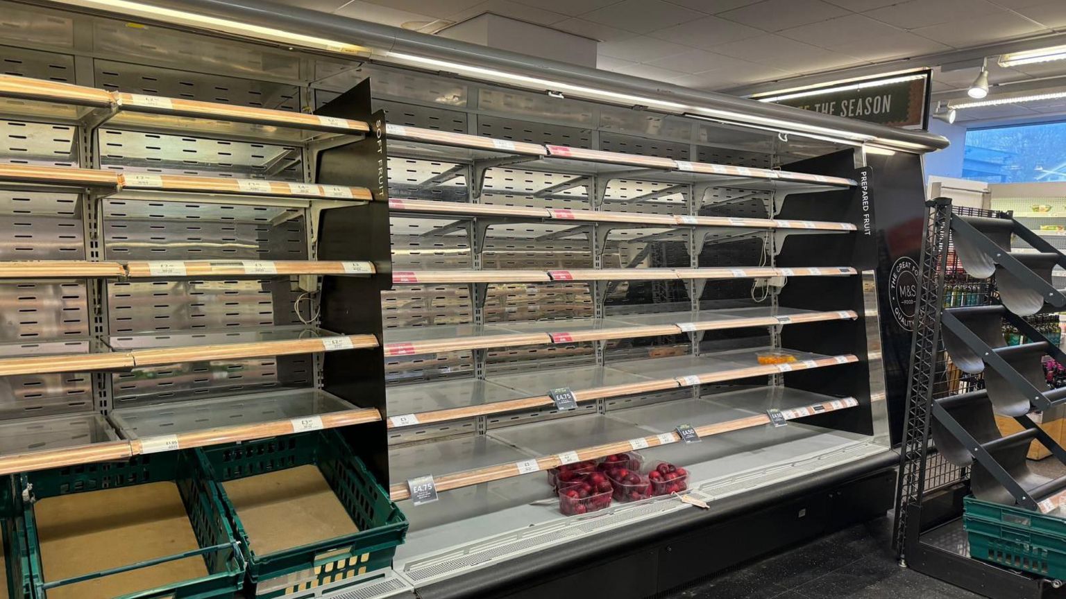 Empty shelves in M&S St John