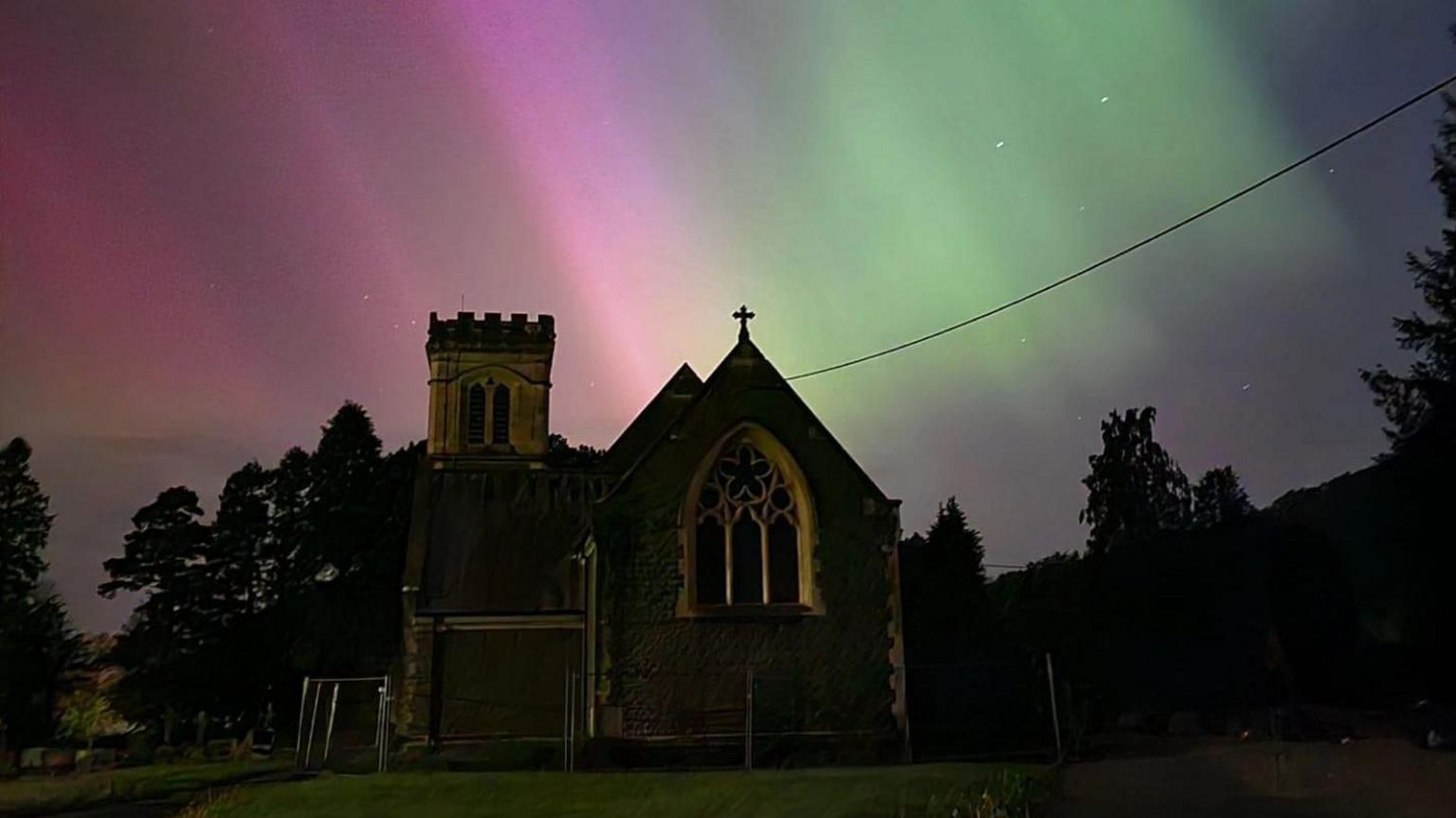 Northern Lights over Penycae, Powys