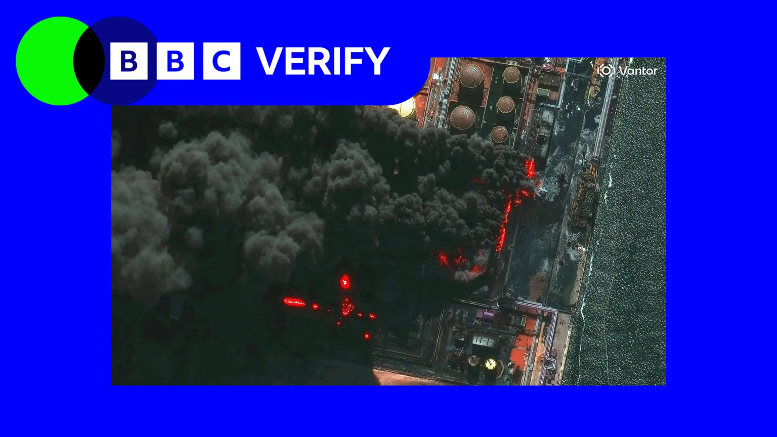 Imágenes satelitales muestran enormes incendios en instalaciones petroleras rusas tras los ataques en Ucrania.