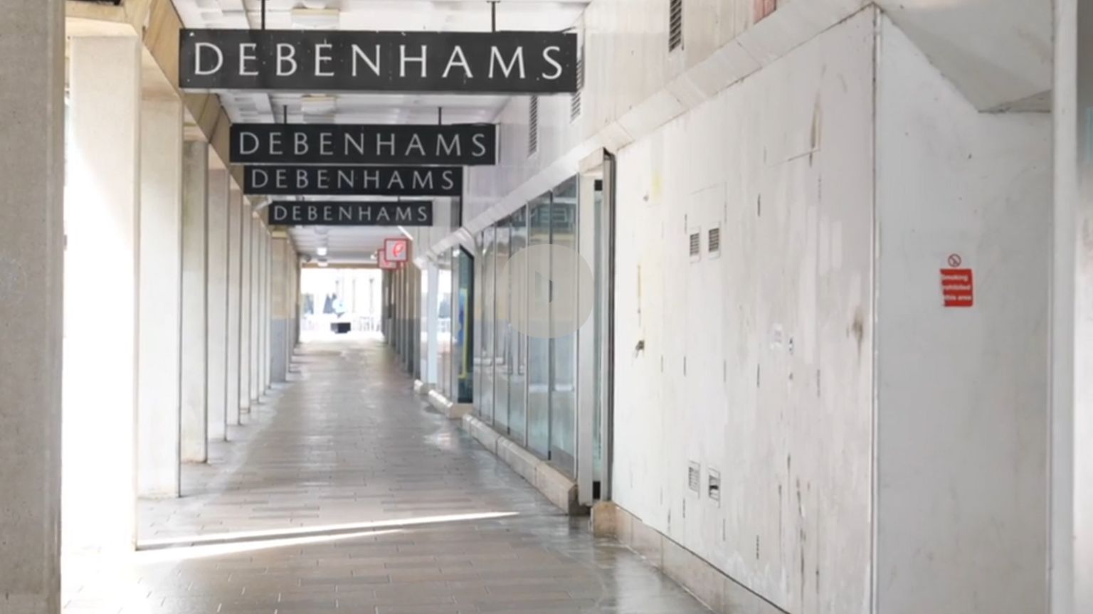 The exterior of Cardiff Debenhams after it closed to the public.