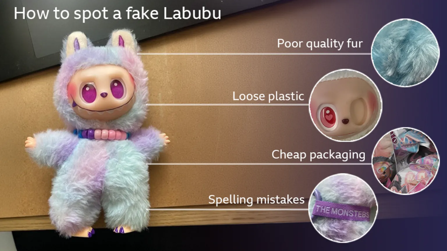 Genuine vs fake Labubu comparison