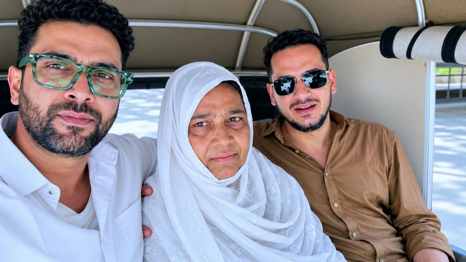 Imtiyaz Ali From left: Imtiyaz takes a selfie with his mum and brother Javed in a tuk-tuk