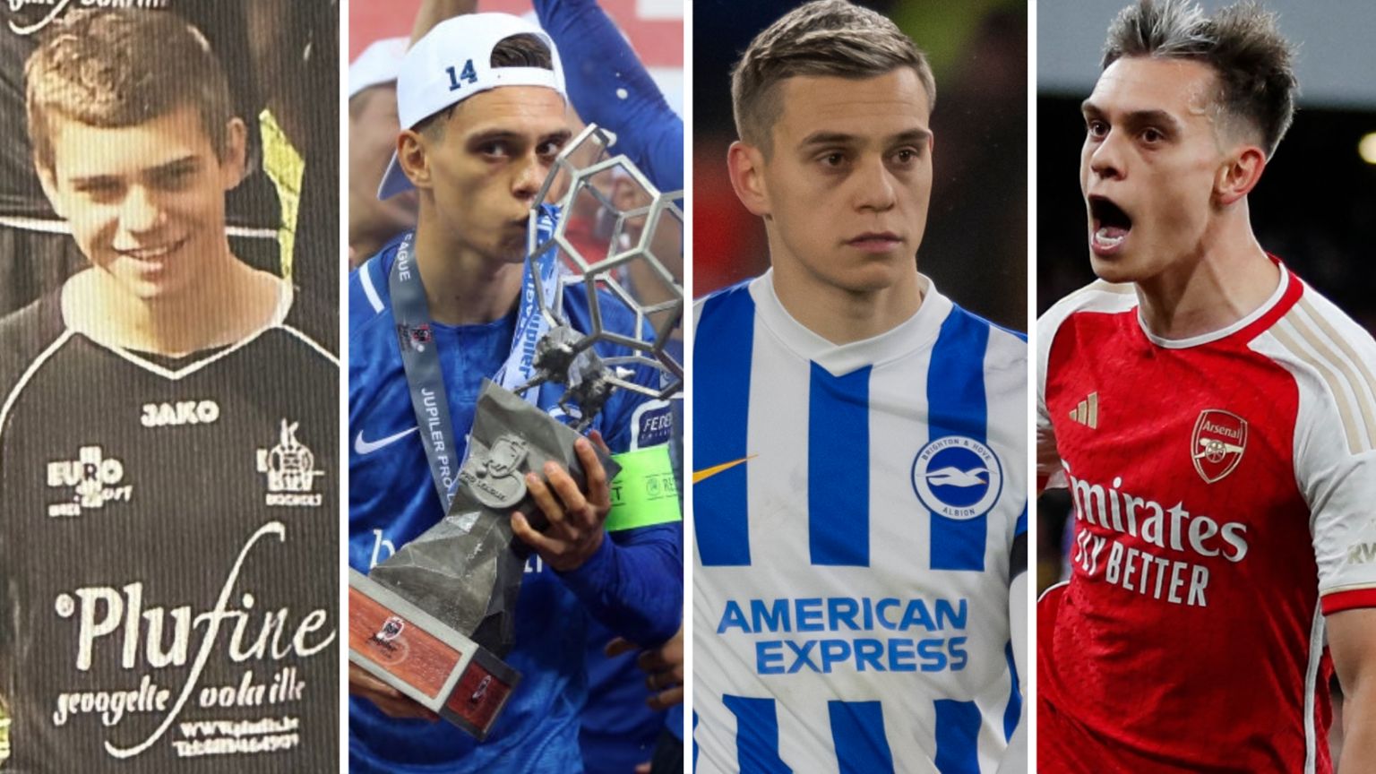 Pictures of Leandro Trossard playing for Bocholter, Genk, Brighton and Arsenal