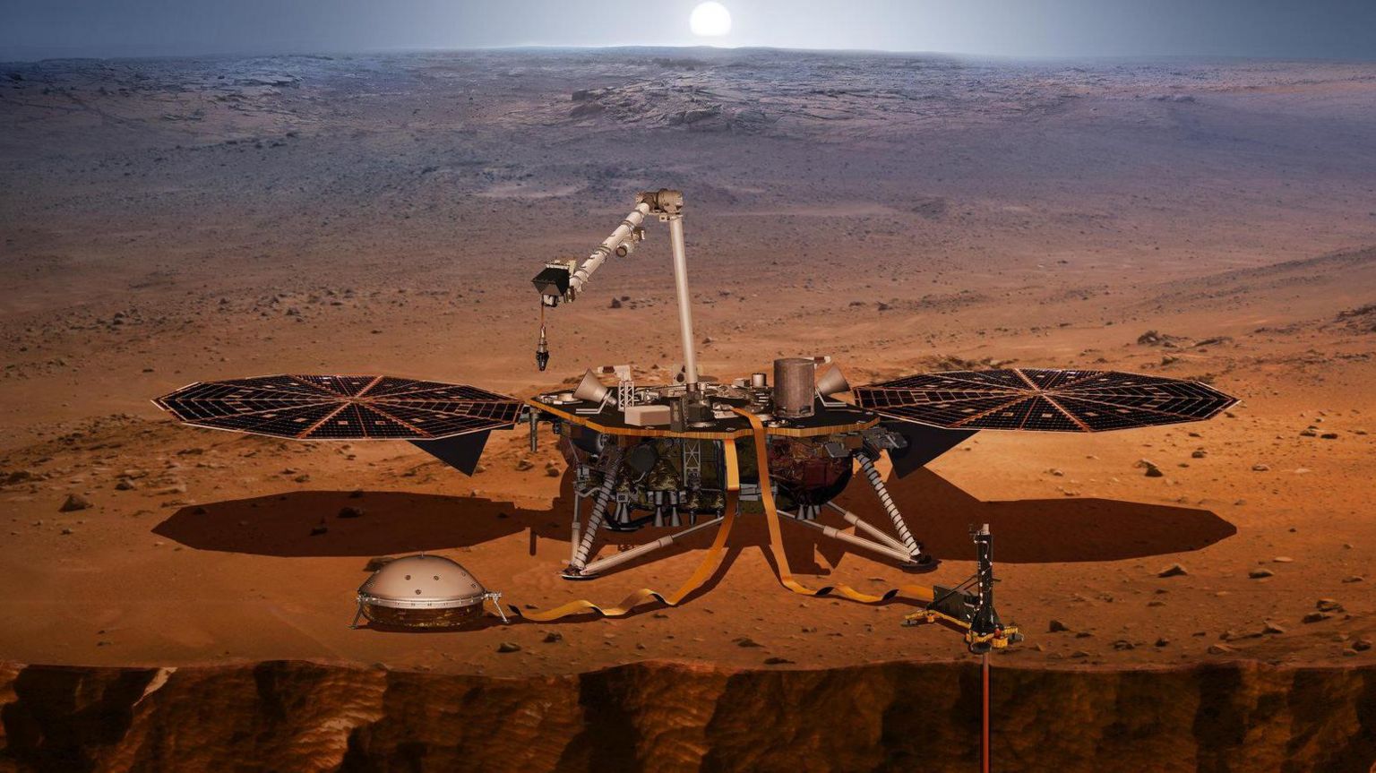 An artist's impression of the Nasa Insight lander