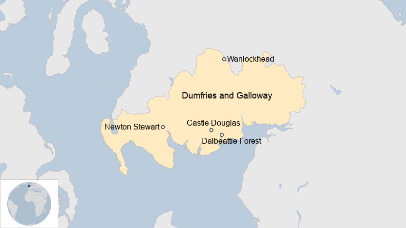 Map: Galloway mountain rescue callout sites