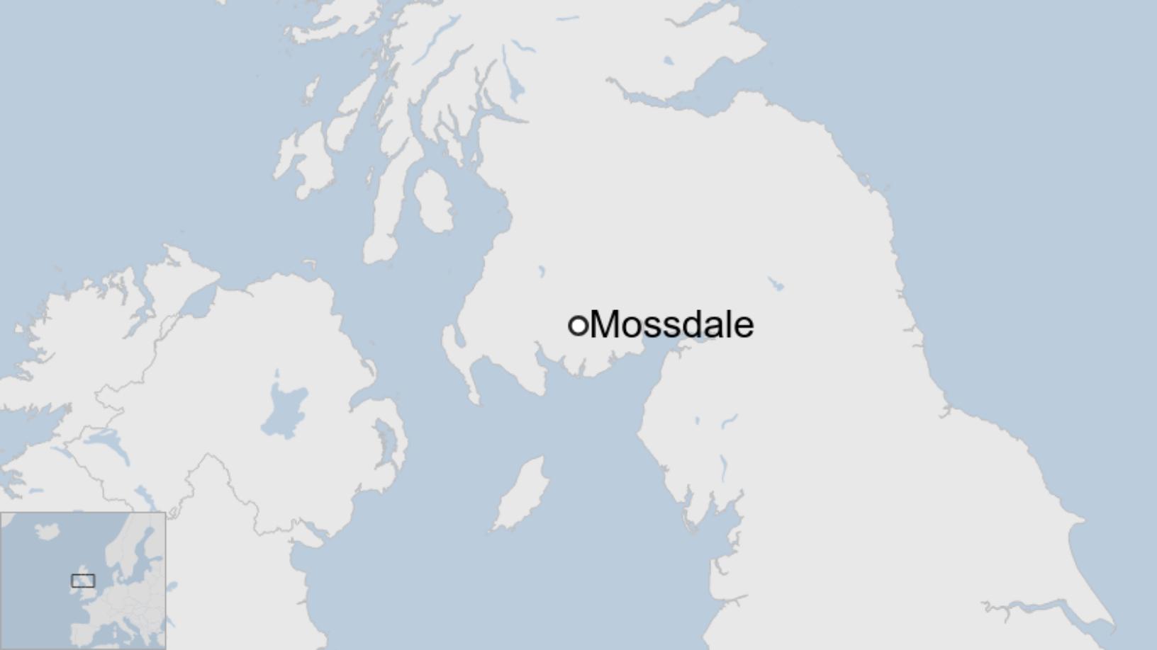 Map: The fire broke out near the village of Mossdale.
