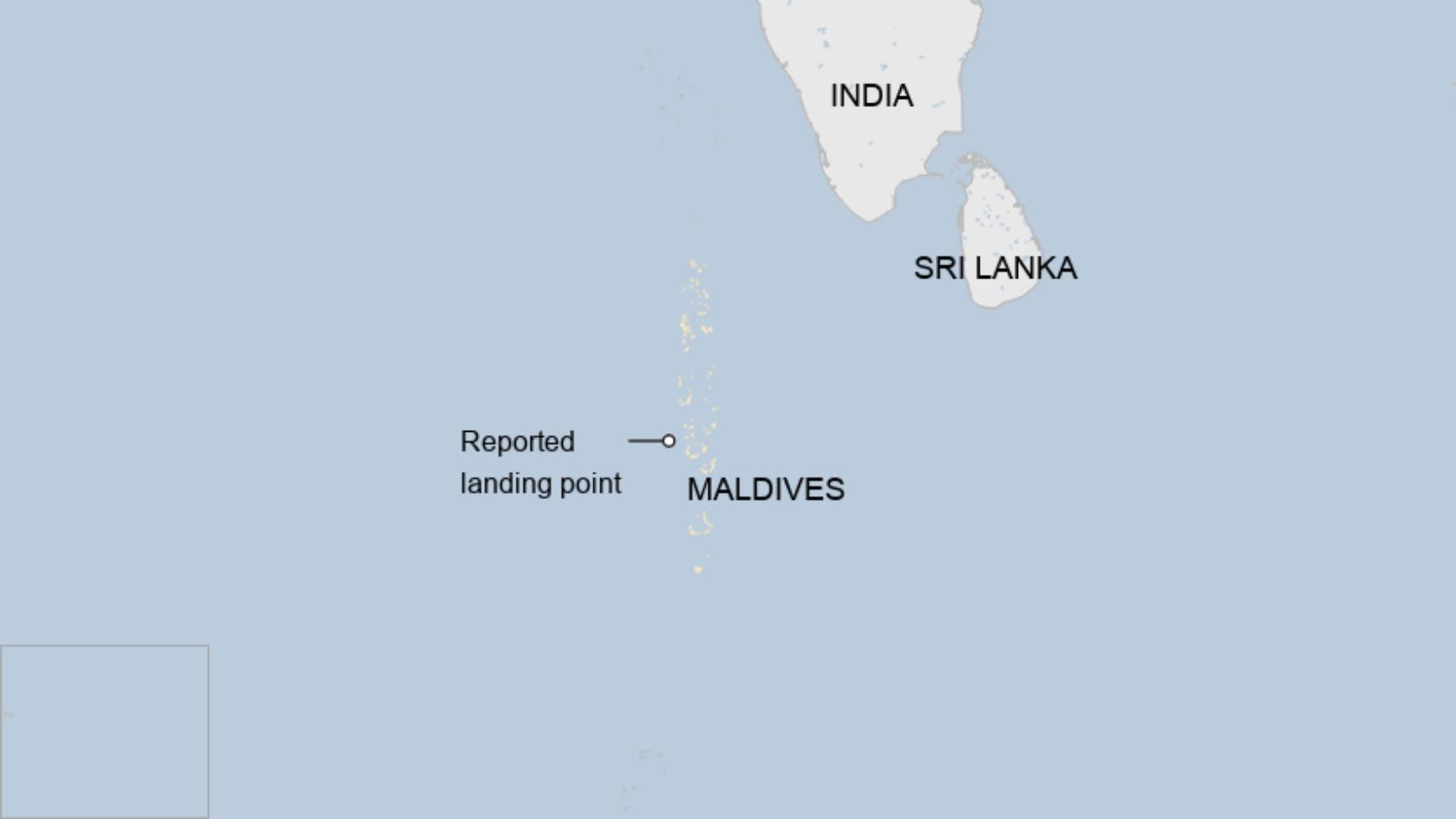 Map: Image shows the approximate landing point of the rocket