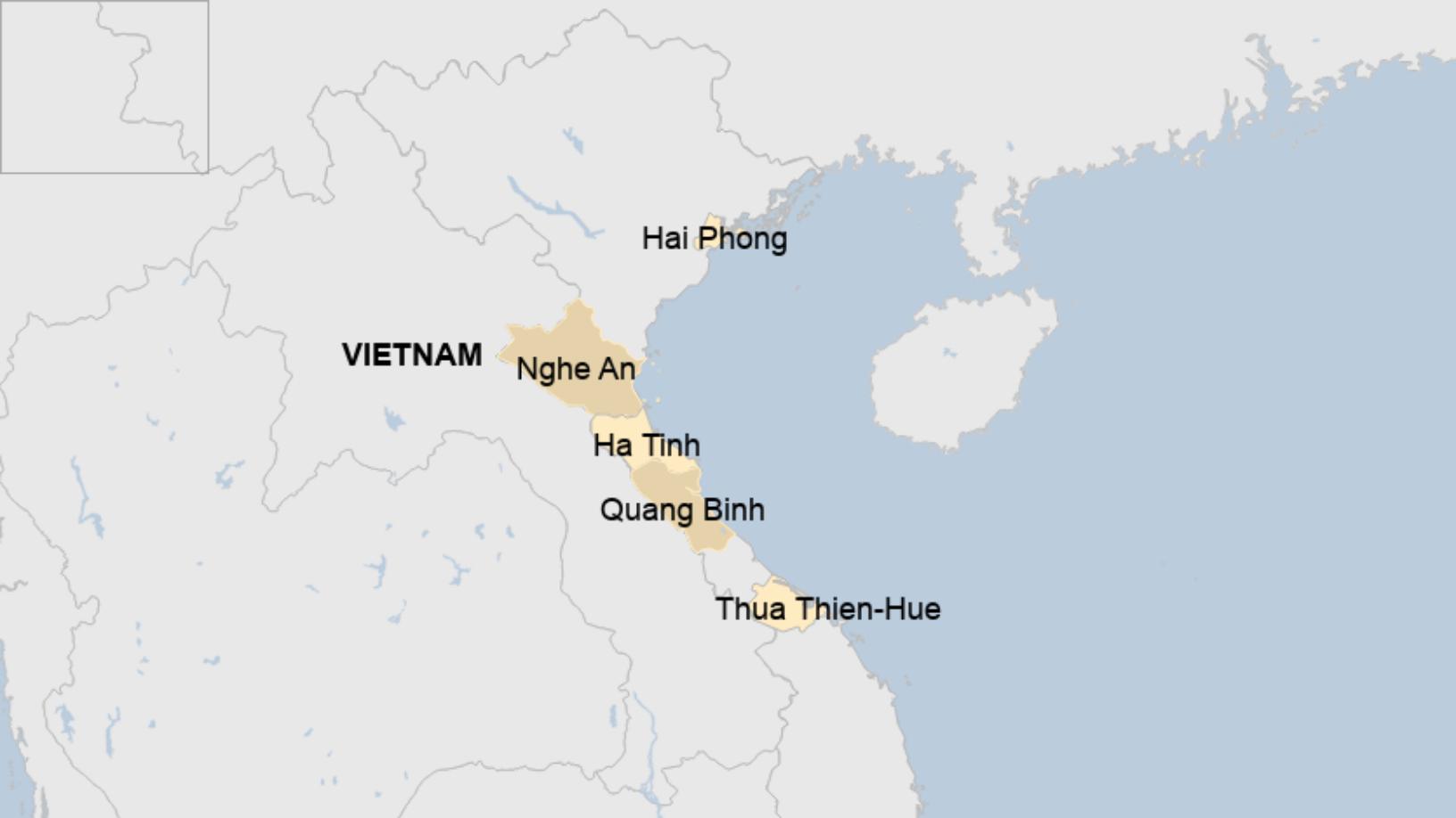 Map: Areas of Vietnam from which the 39 Essex lorry death victims came