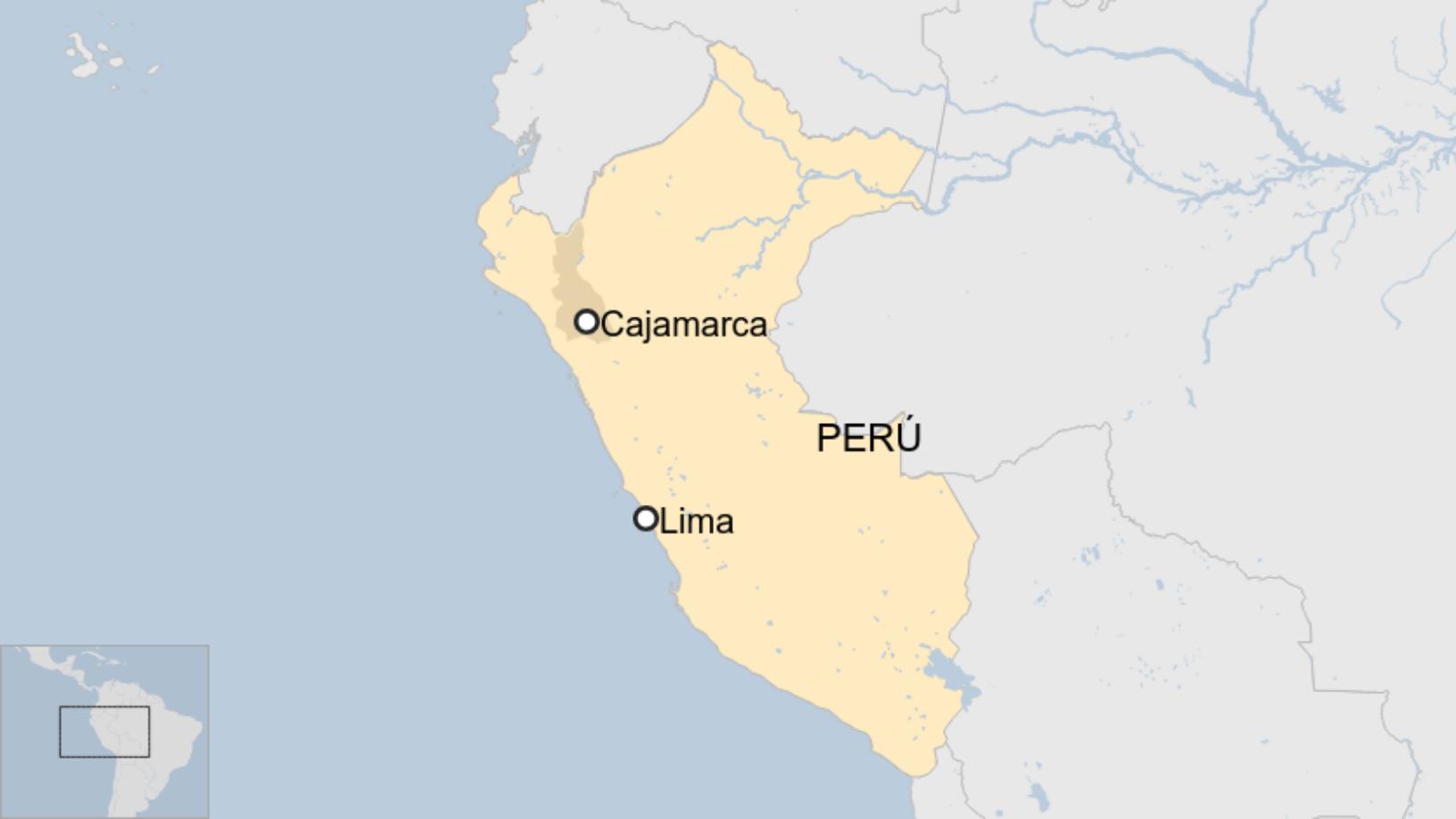 Map: Ubicación de Cajamarca, Perú